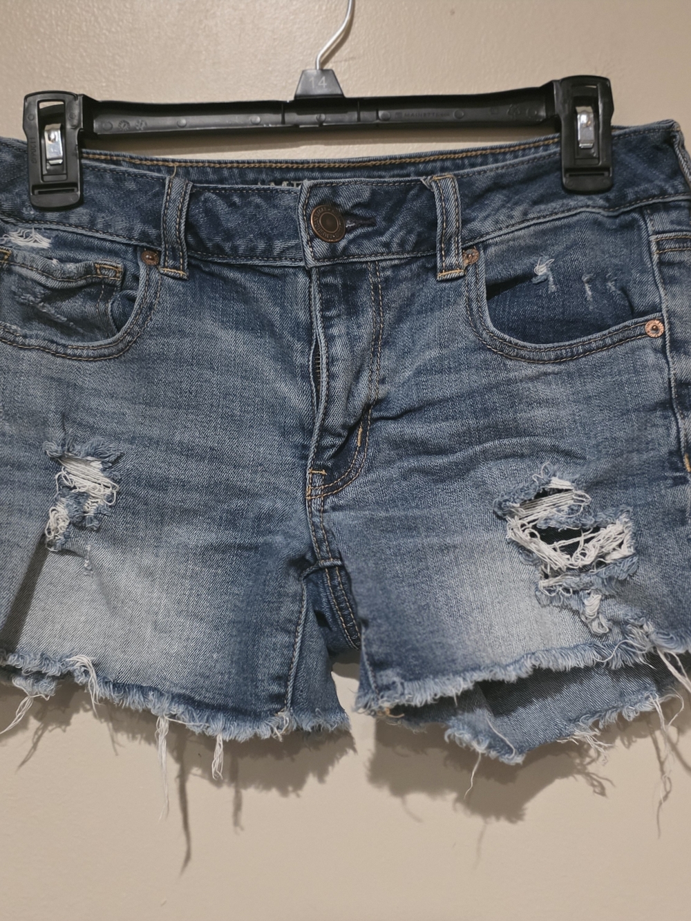 Women's Distressed Denim Cutoff Shorts Midi Trendy Unhemmed Casual Preppy Summer